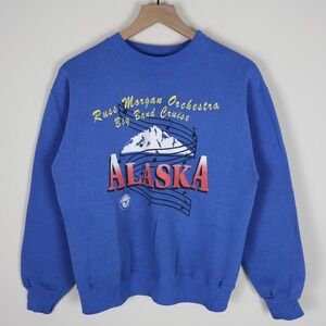 Vintage Russ Morgan Orchestra Big Band Cruise Alaska Sweatshirt Medium 20x23